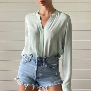 Guess by Marciano // Mint Green Silk Blouse